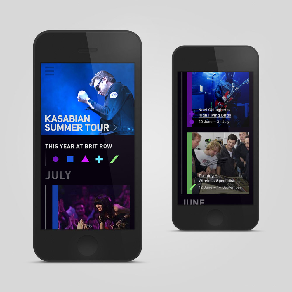 Britannia Row Productions website – Mobile