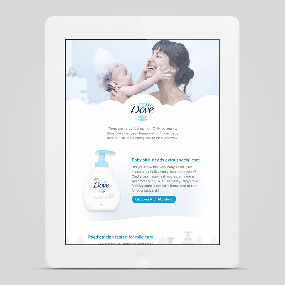 Baby Dove home page design